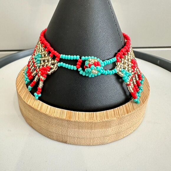 NWT Hikuri Illinois Huichol Necklace Earring Bracelet Set - Seed bead - Picture 6 of 11